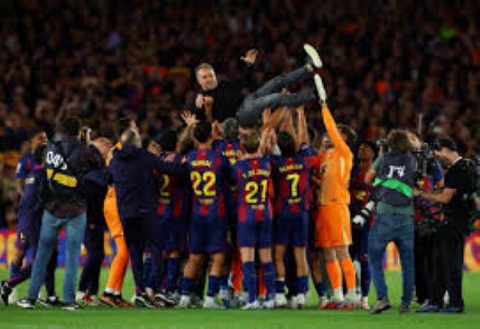 برشلونة يهزم ريال مدريد بثنائية نظيفة ويتوج رسميا بلقب الليجا للمرة التاسعة والعشرين قي تاريخ 